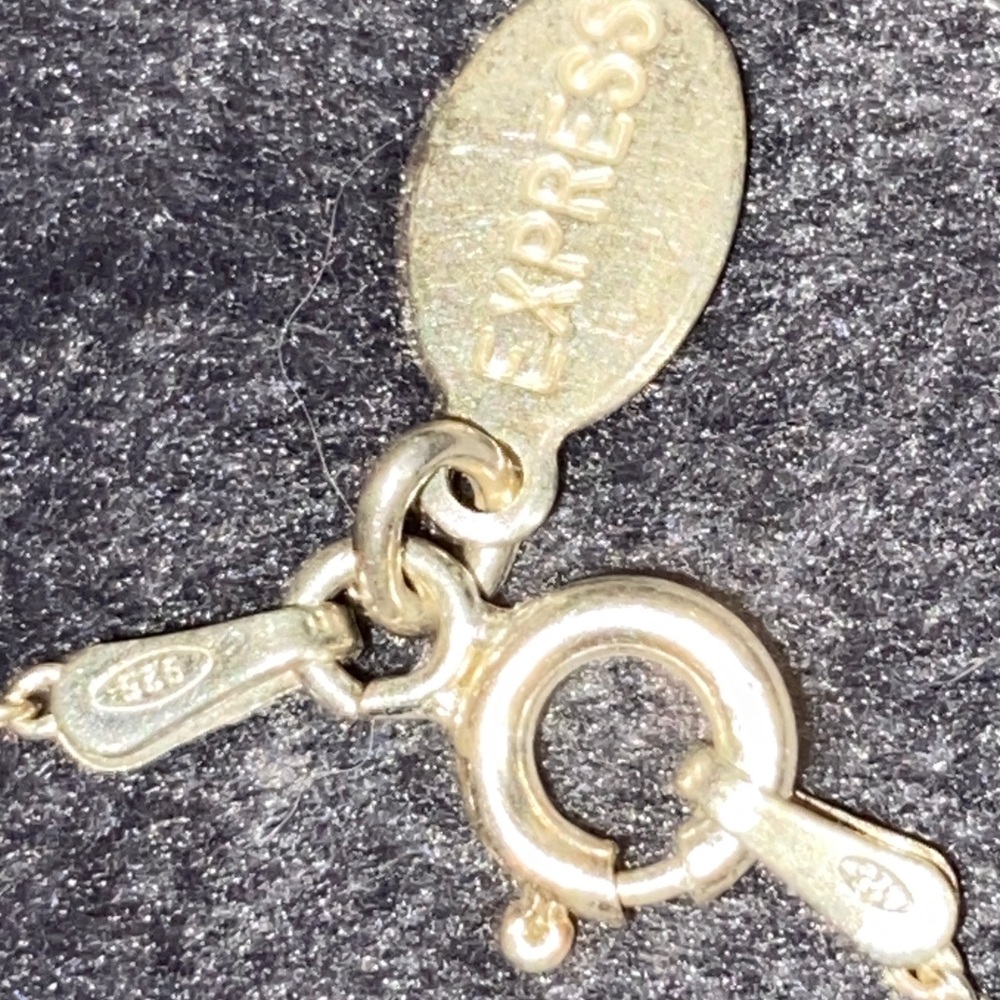 925 Italy Express Sterling Silver Bar Necklace - Picture 5 of 14